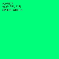 #00FE7A - Spring Green Color Image